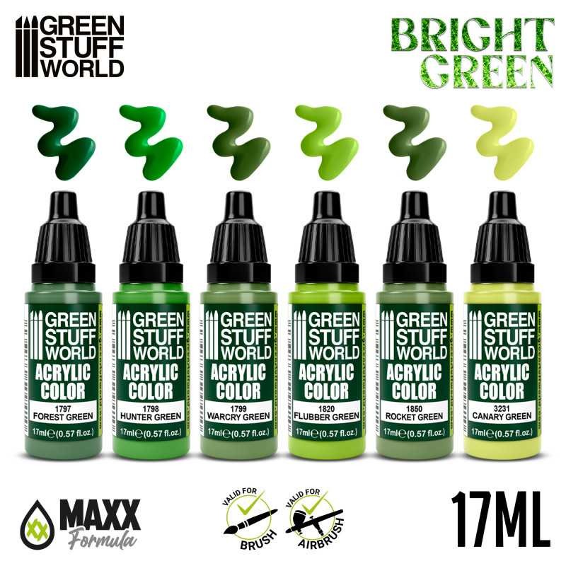 GREEN STUFF WORLD 10115 Paint Set - Bright Green CANLI YEŞİL RENK BOYAMA SETİ