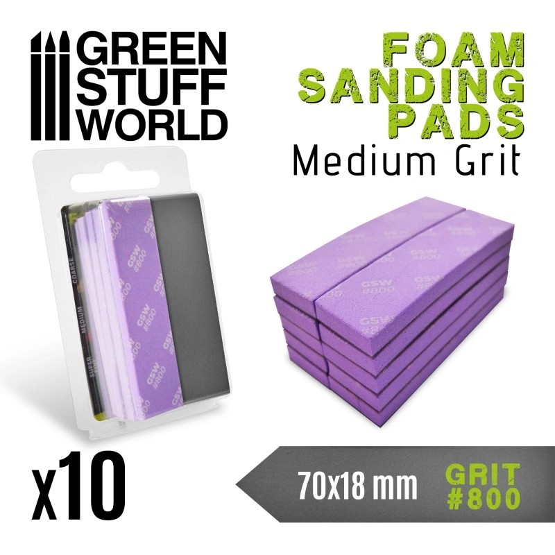 GREEN STUFF WORLD 10772 Foam Sanding Pads 800 grit - 800 NUMARA SÜNGERLİ ZIMPARA