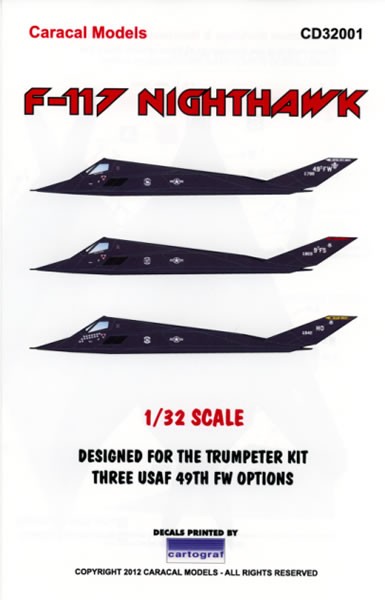 CARACAL DECAL 32001 1/32 F-117 NIGHTHAWK