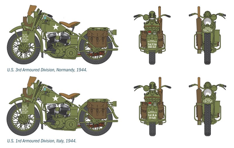 ITALERI 0322 1/35 U.S. MOTORCYCLES AMERİKAN ASKERİ MOTOSİKLETLERİ MAKETİ