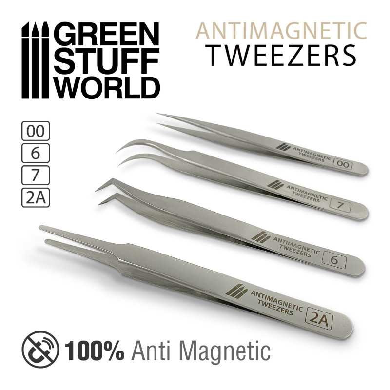 GREEN STUFF WORLD 1156 100% Anti-magnetic QUARTZ Tweezers SET - ANTİMANYETİK KUVARS CIMBIZ SETİ