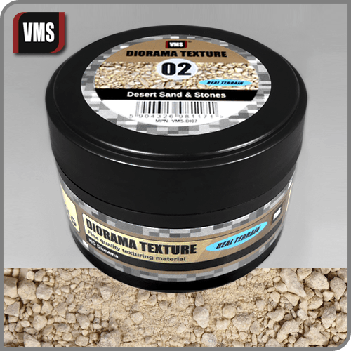 VMS Diorama Texture No. 2 Desert Sand & Stones 100 ml ÇÖL TOPRAĞI ve TAŞI DİORAMA ZEMİN MALZEMESİ