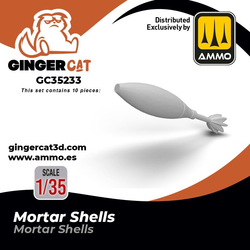 Ginger Cat 35233 1/35 Mortar Shells (10pcs) Reçine Detay Seti