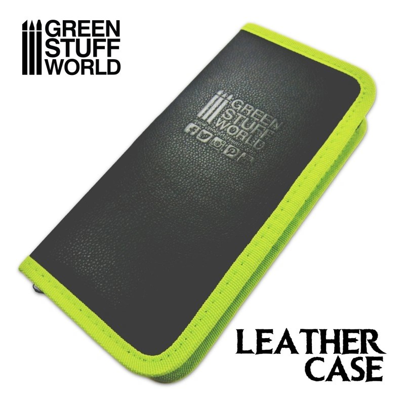 GREEN STUFF WORLD 1572 Premium Leather Case for Tools and Brushes - DERİ KÜÇÜK EL ALETİ VE FIRÇA TAŞIMA ÇANTASI