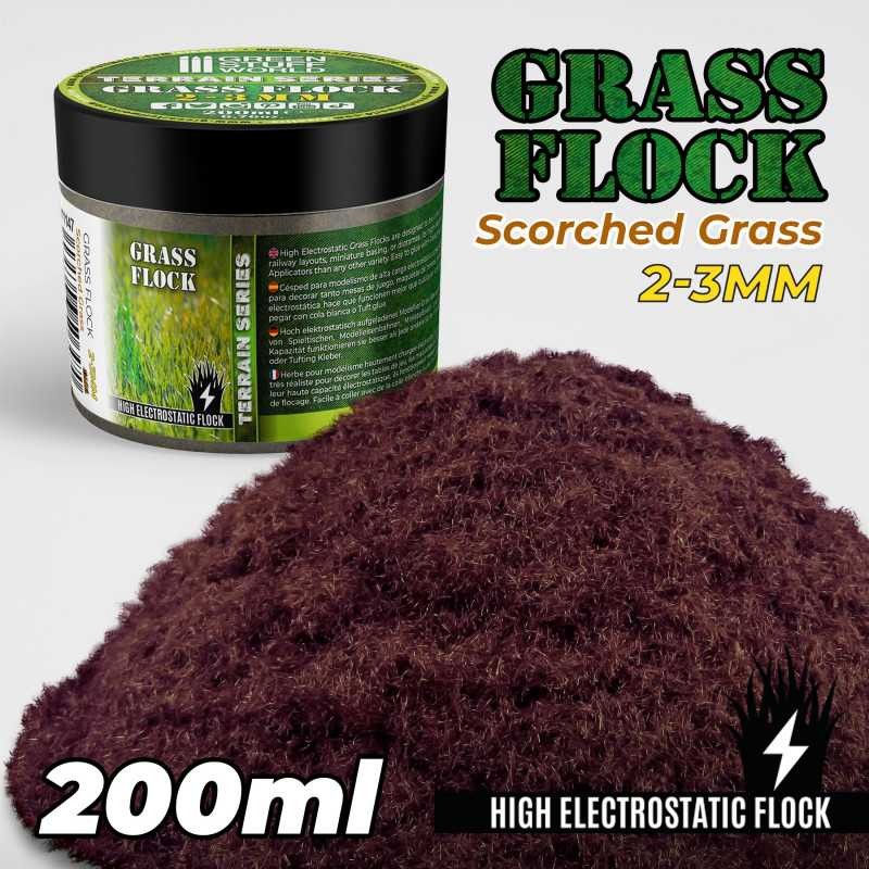 GREEN STUFF WORLD 11147 Static Grass Flock 2-3mm - SCORCHED BROWN - 200 ml