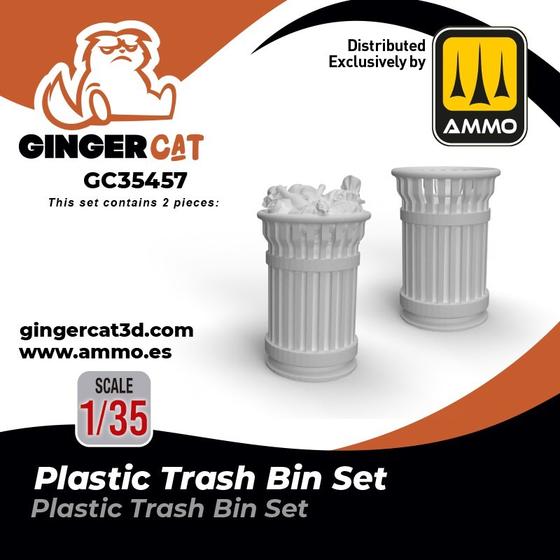 Ginger Cat 35457 1/35 Park Trash Bin Set (2pcs) Reçine Detay Seti