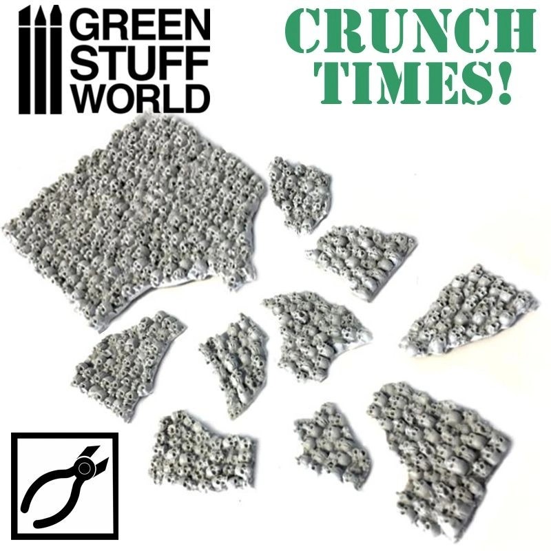 GREEN STUFF WORLD 1667 Crunch Times! - Stacked Skulls Plates - KURU KAFA DUVARI