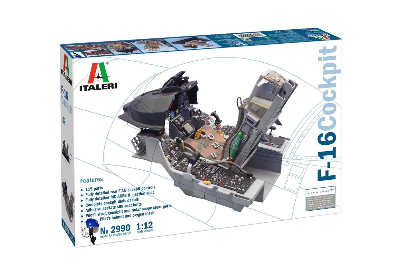 ITALERI 2990 1/12 F-16 COCKPIT SAVAŞ UÇAĞI KOKPİT MAKETİ