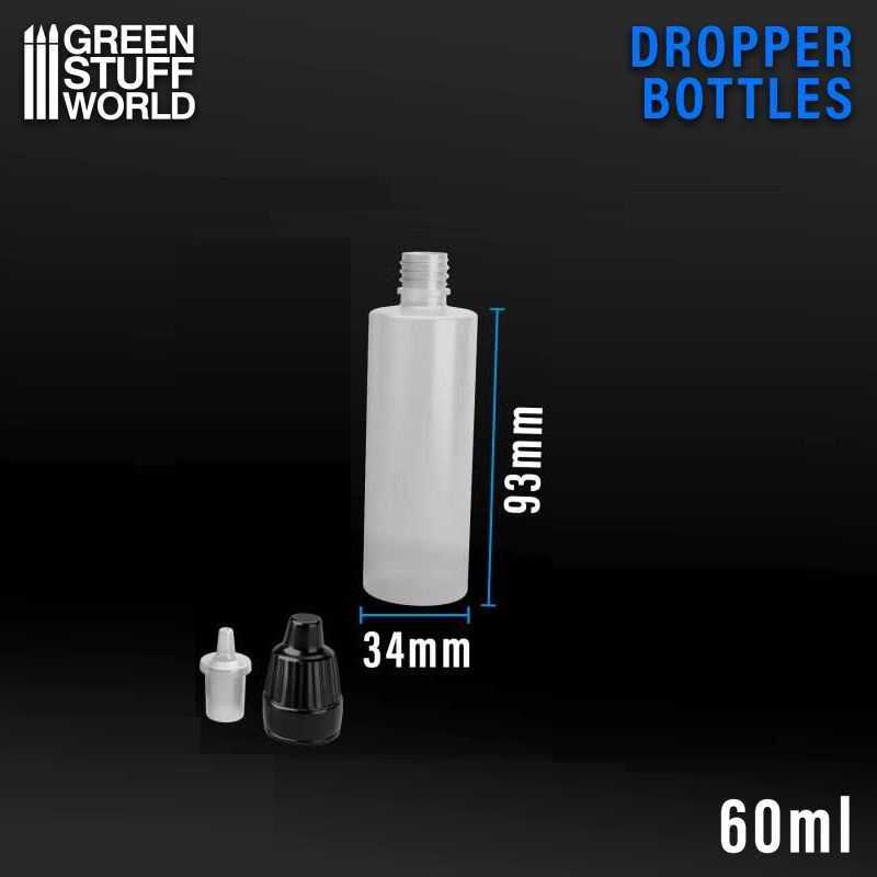 GREEN STUFF WOLRD 11794 Dropper Bottles 60ml - Boş Damlalıklı Şişe