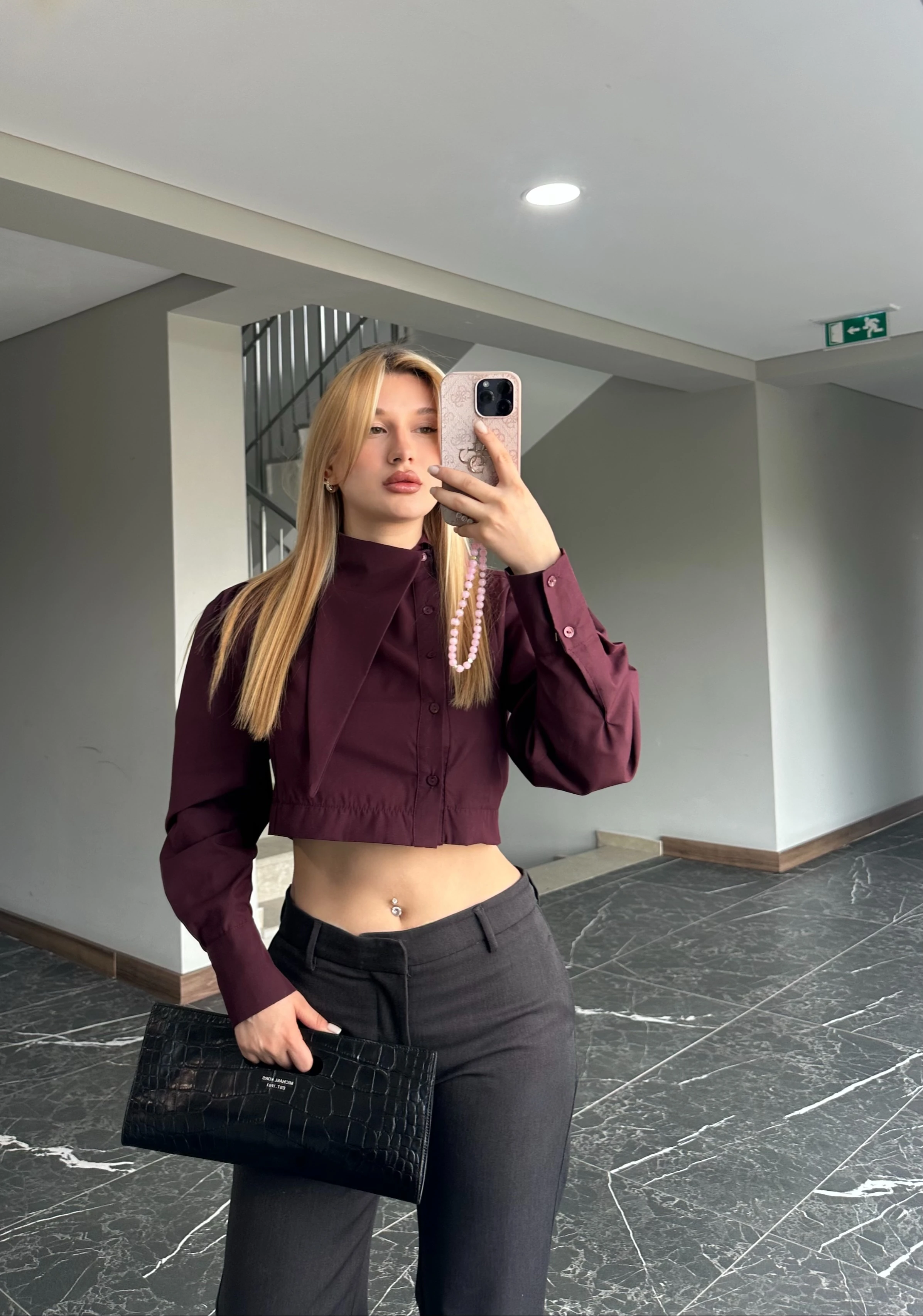 Tasarım Gömlek  - Bordo