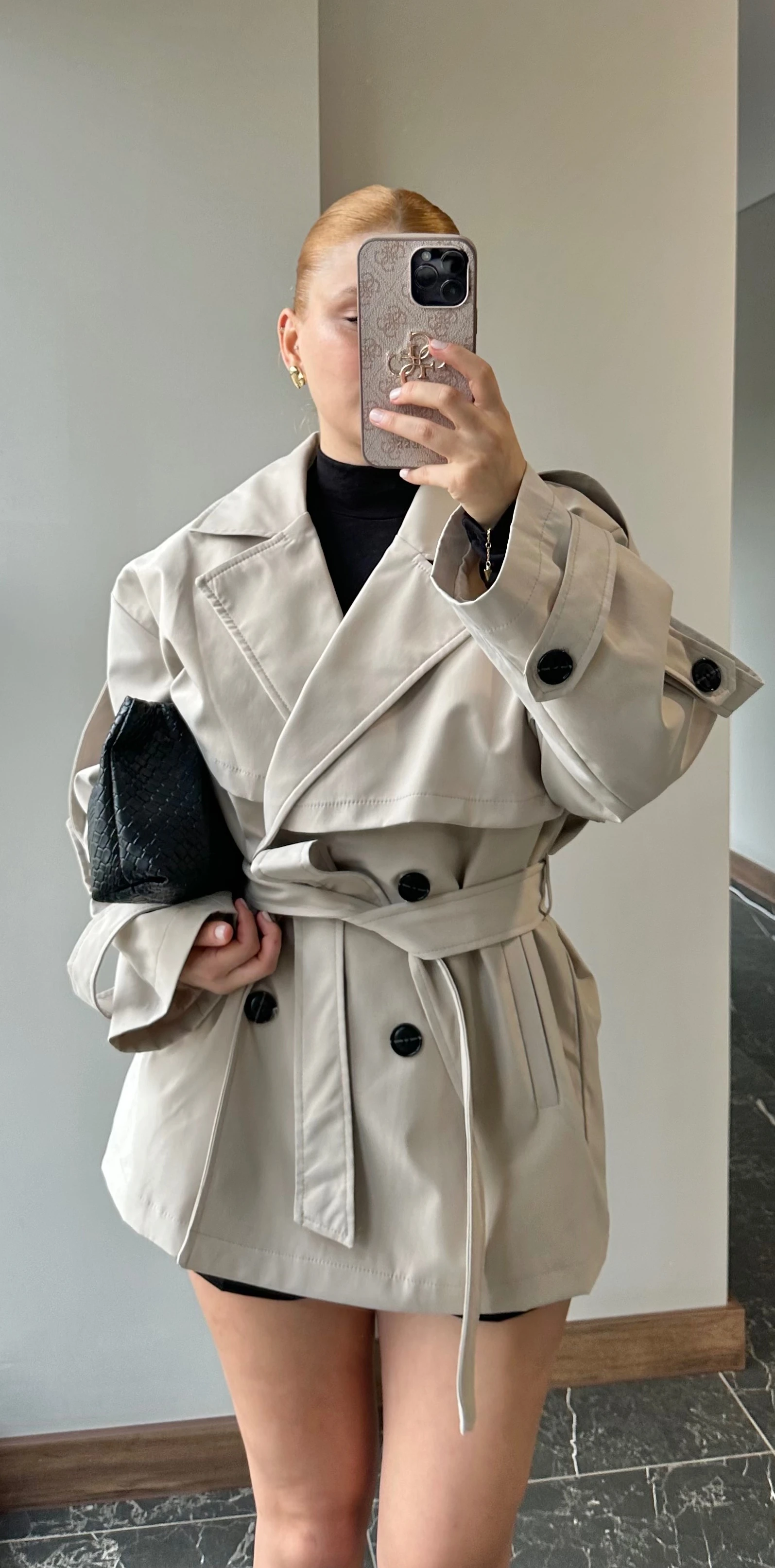 Orta Boy Trençkot - Duman Beji