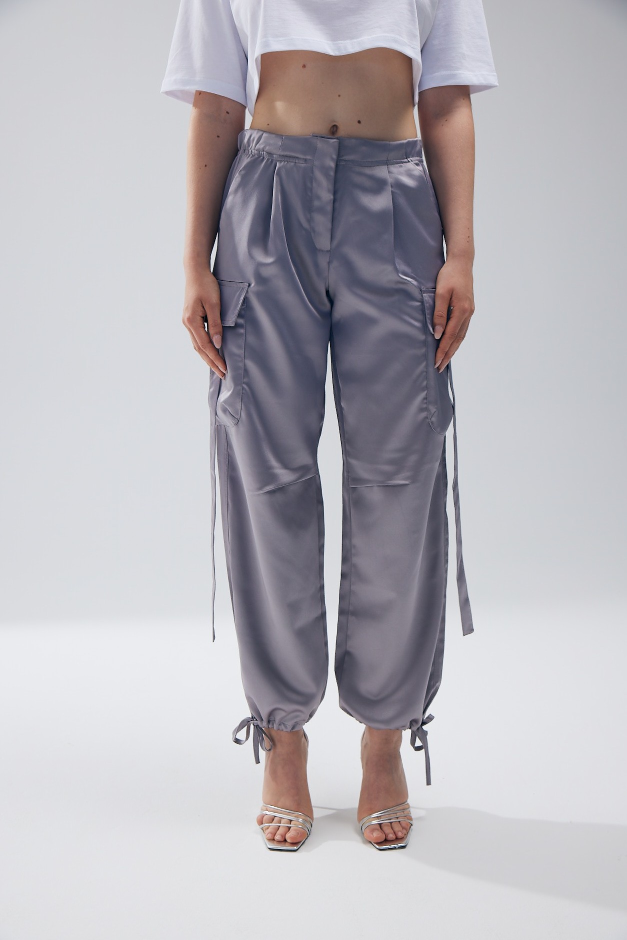 STYLISH SATIN CARGO PANTS