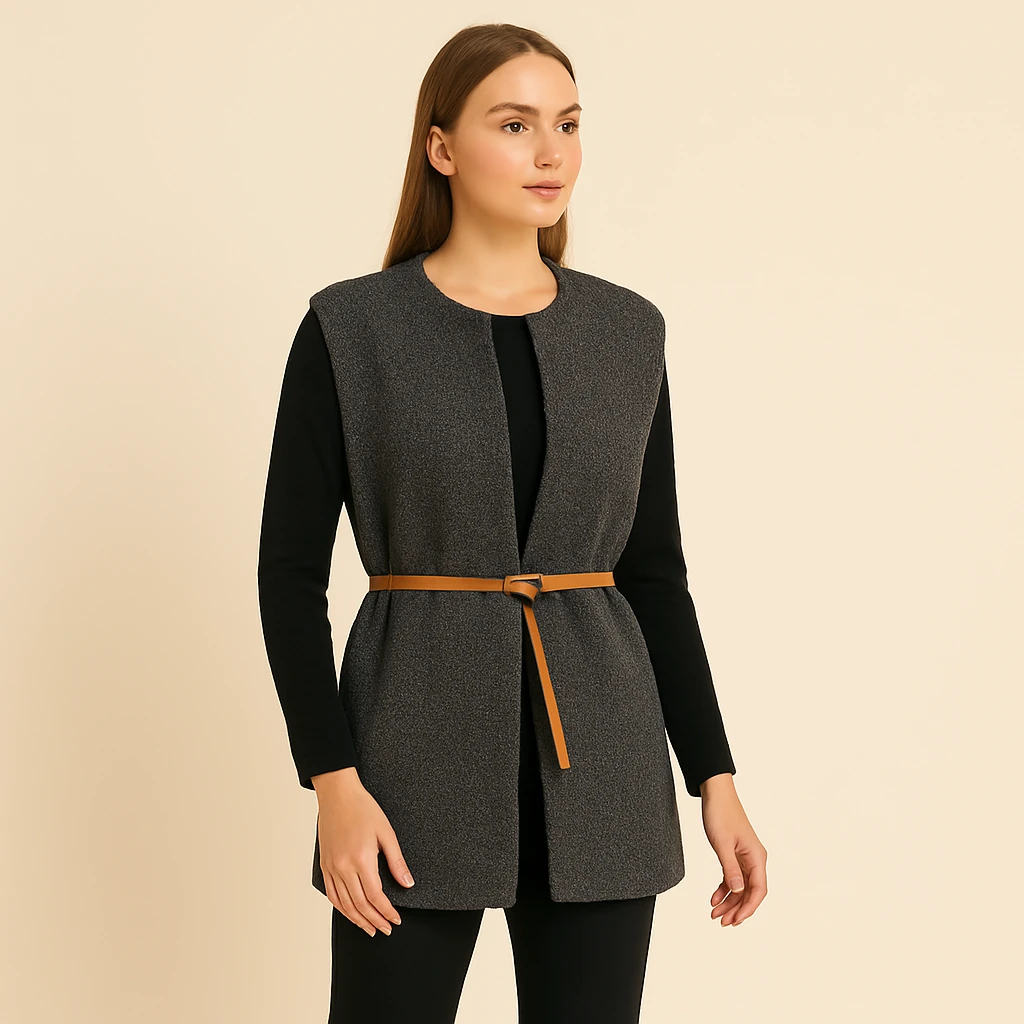 
Kemer Detaylı Modern Kaban Yelek
