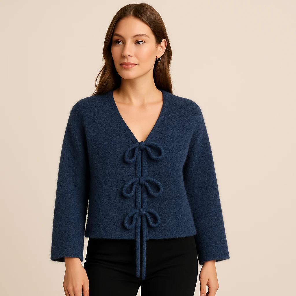 Bağlama Detaylı Tüylü Kaşe