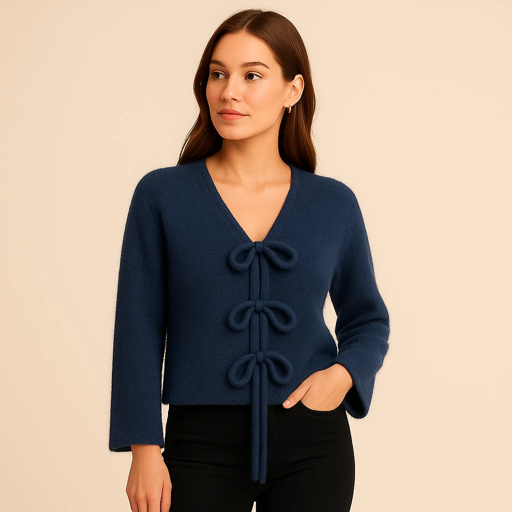 Bağlama Detaylı Tüylü Kaşe