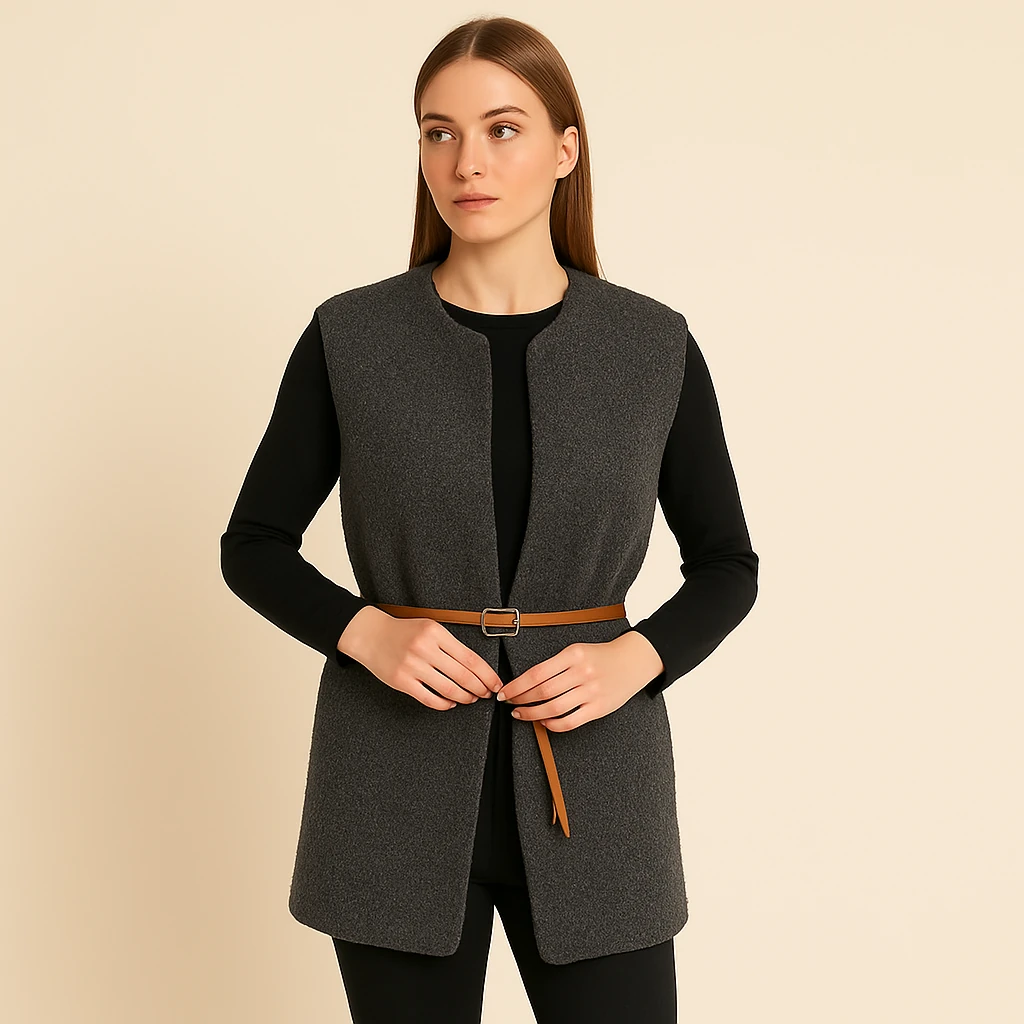 
Kemer Detaylı Modern Kaban Yelek
