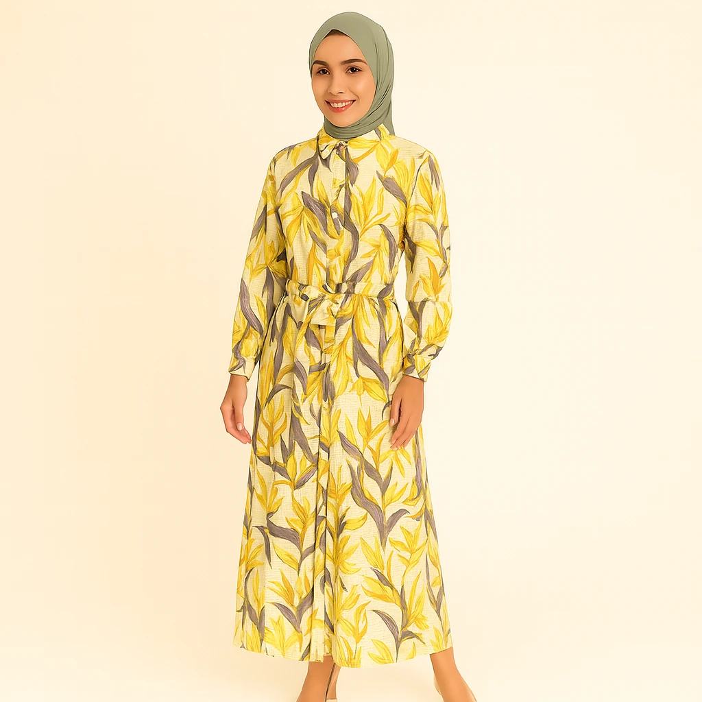 Sarı Yaprak Desenli