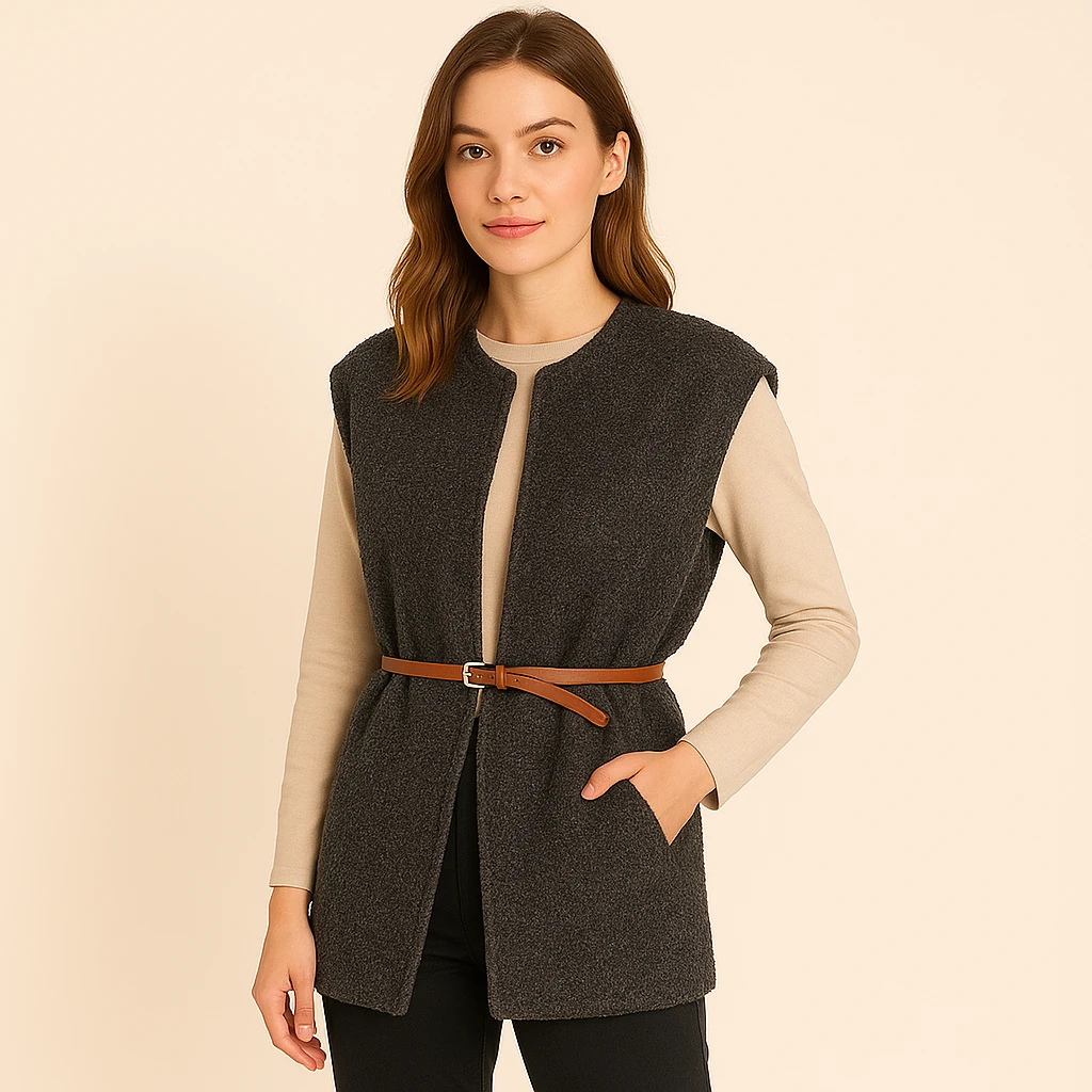 
Kemer Detaylı Modern Kaban Yelek
