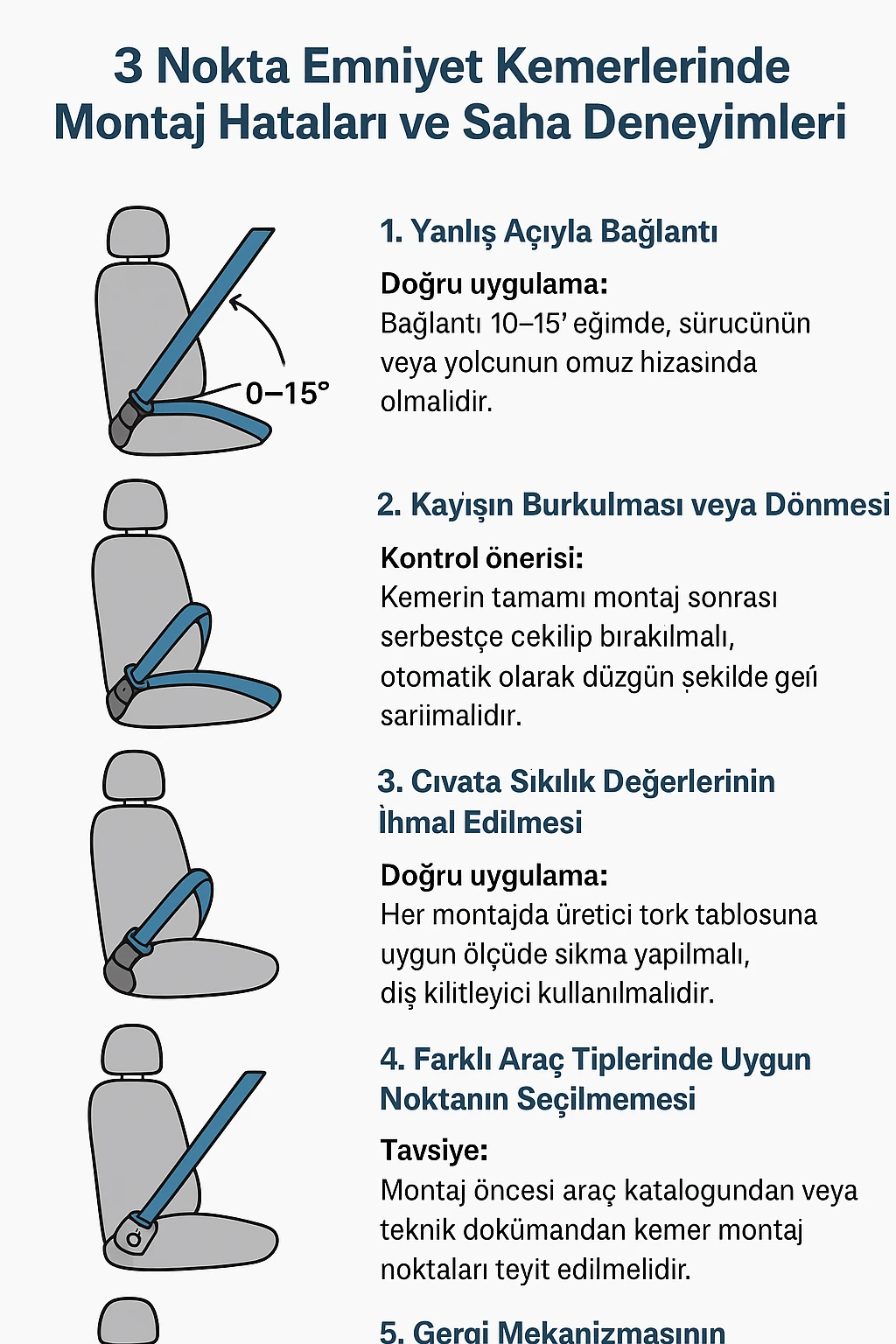 3 Nokta Emniyet Kemerlerinde Sık Yapılan Montaj Hataları | Karesis Otomotiv