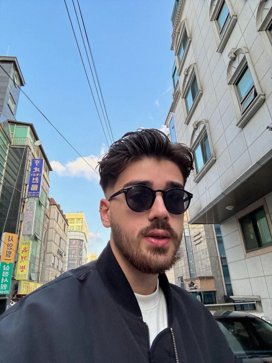 Dark blue tint rounded sunglasses men, Hippie sunglasses, Summer round sunglasses, Unisex sunglasses, Black sunglasses Thesezaraccesories