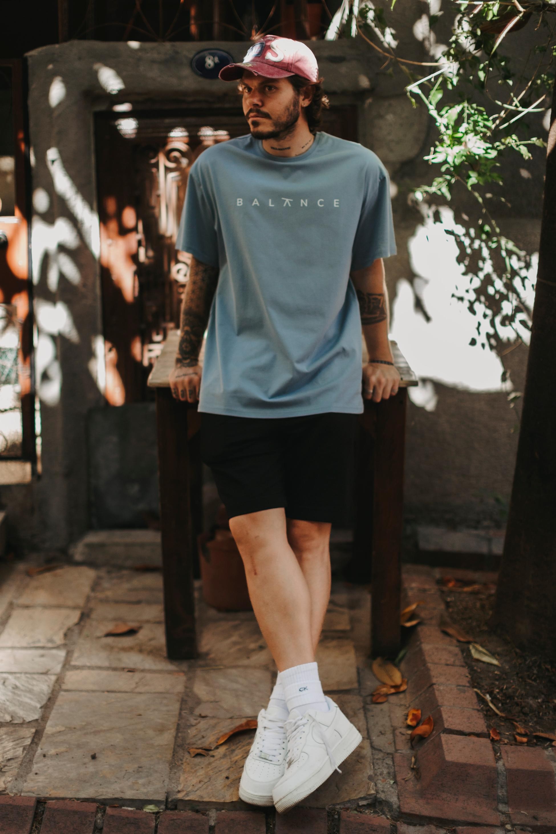Balance Antrasit Mavi Oversize T-Shirt