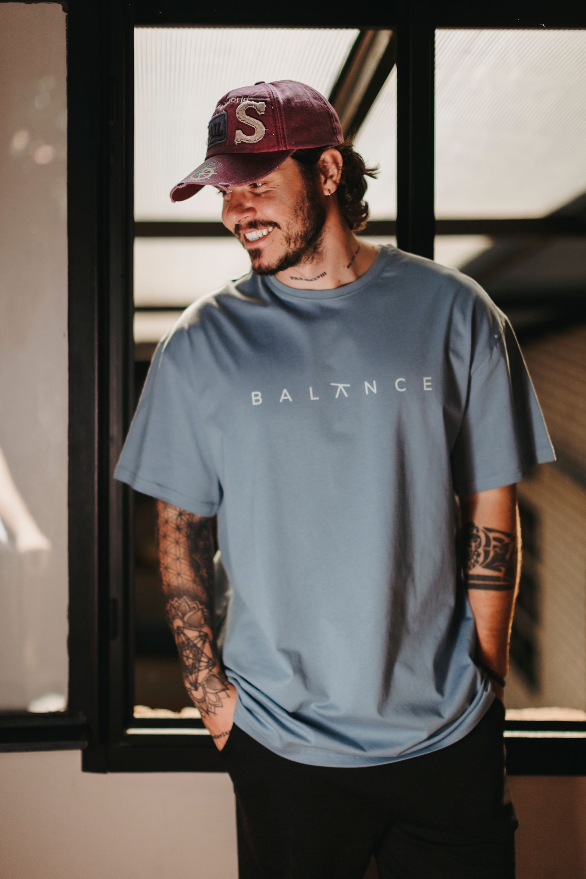 Balance Antrasit Mavi Oversize T-Shirt
