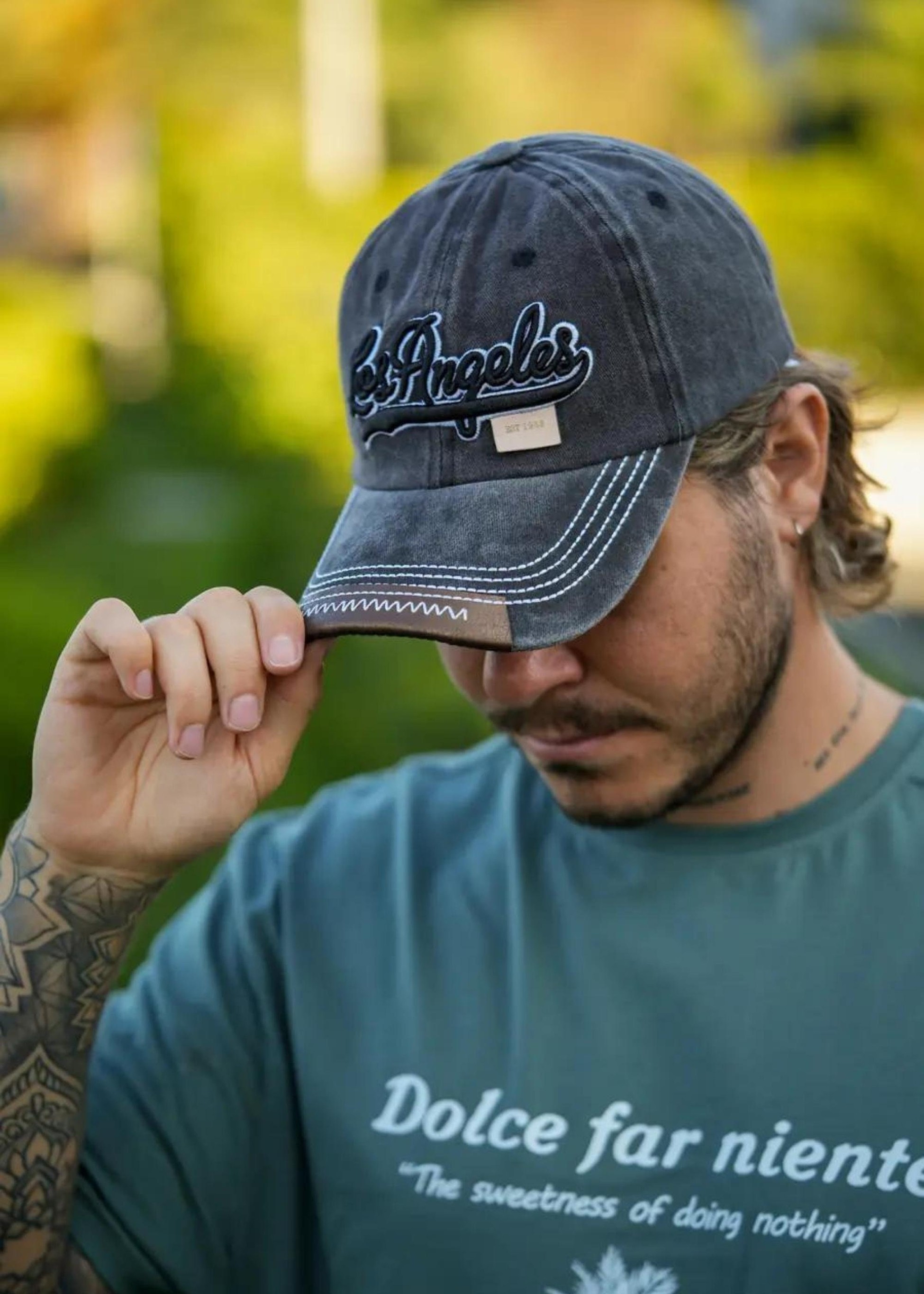 Los Angeles Basic Gray Hat,Timeless Baseball Cap with Embroidery Legacy,Unisex Cotton Baseball Cap for Men and Women,Woman Leather hat