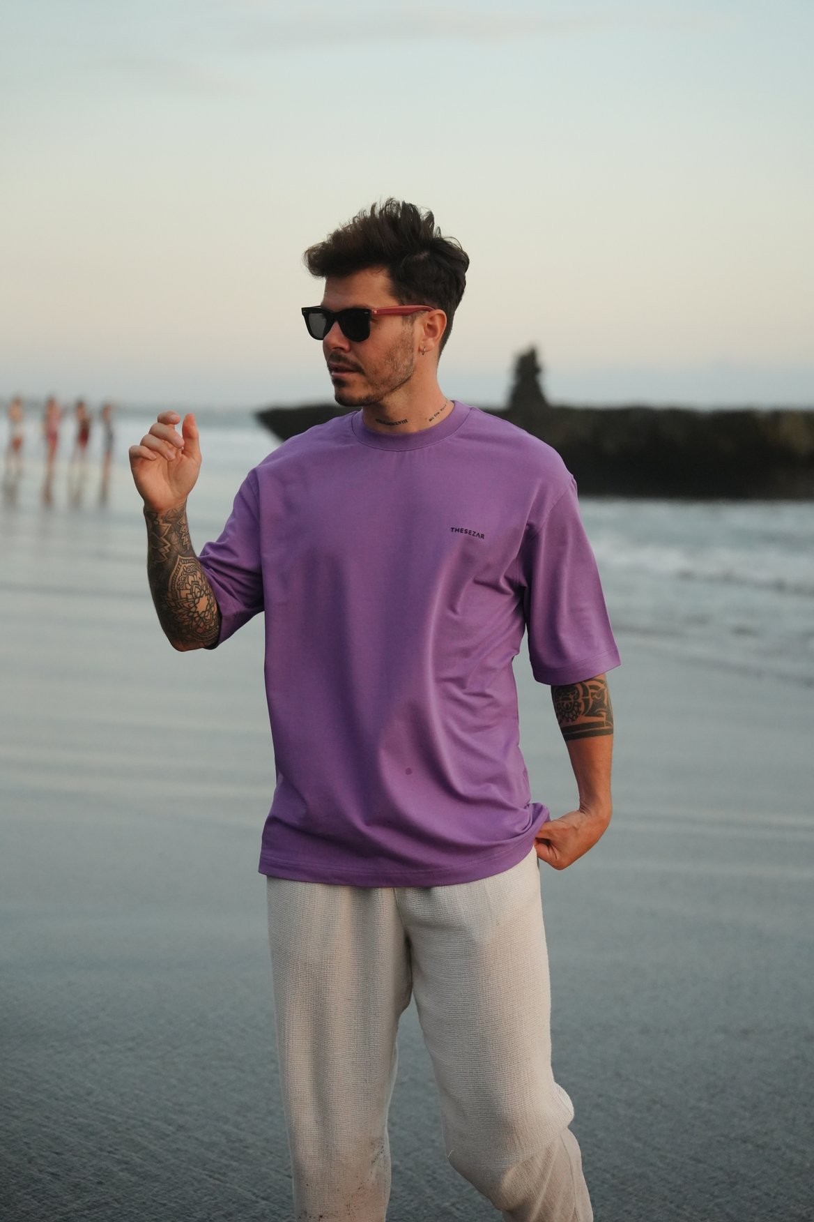 Japonya Lila Oversize Tshirt