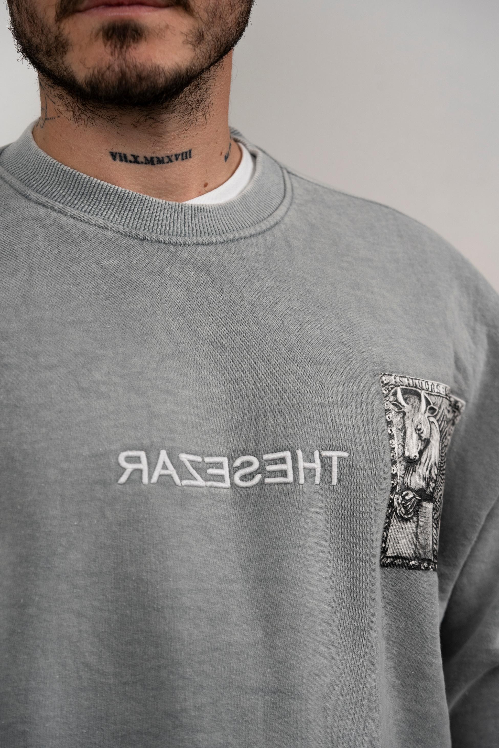 Bronx Yıkamalı Şardonlu Sweatshirt Gri