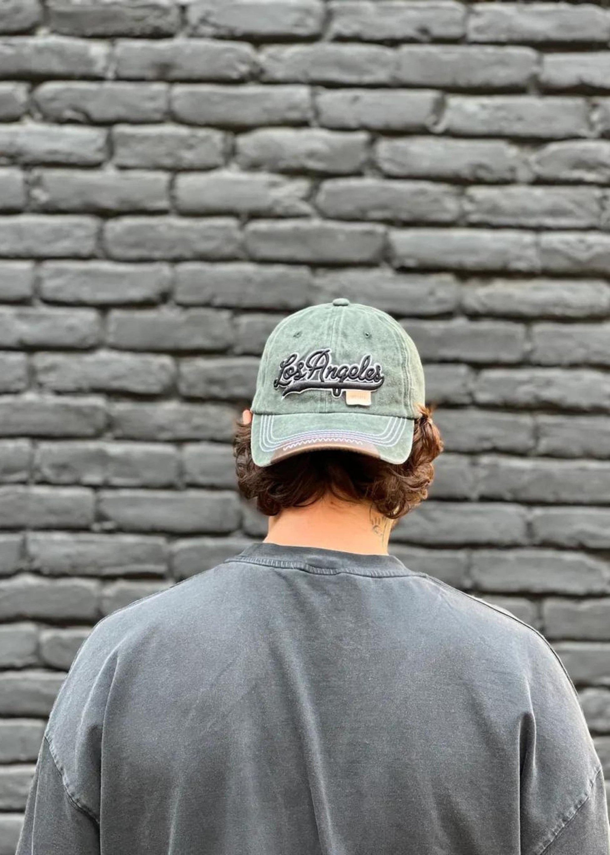 Los Angeles Basic Green Hat,Timeless Baseball Cap with Embroidery Legacy,Unisex Cotton Baseball Cap for Men and Women,Woman Leather hat