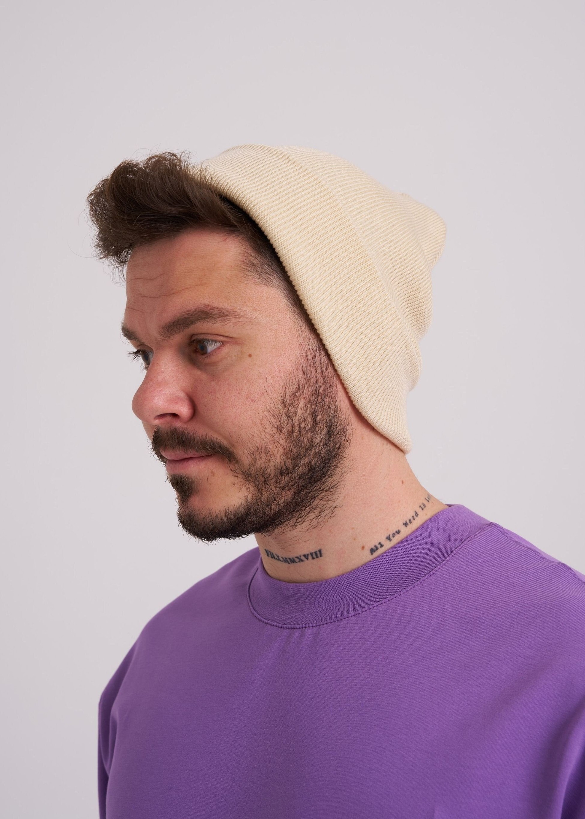 Beige cotton knitted beanie, Adult comfort colors beanie, Soft winter beanie, Basic beanie, Vintage colored soft beanie Thesezaraccesories