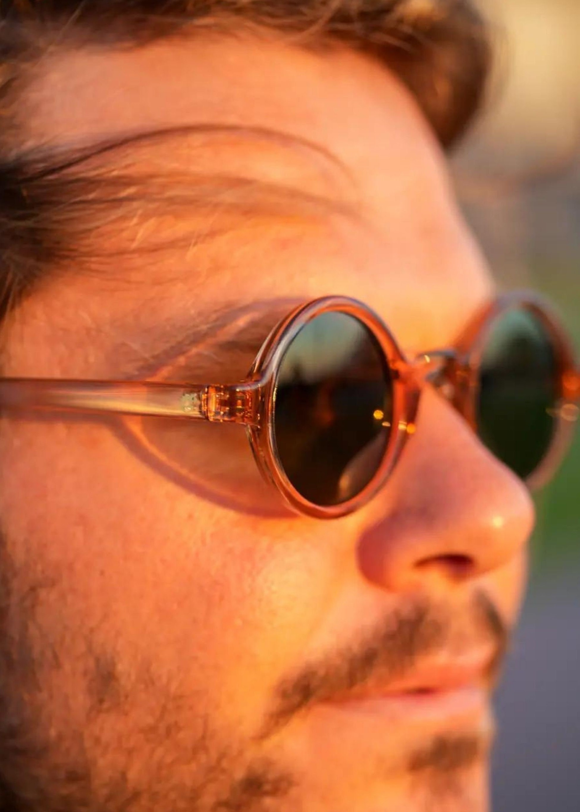 Vintage men round amber sunglasses, Small round sunglasses, 1940s sunglasses, Black hippie rounded sunglasses, Orange circle sunglasses