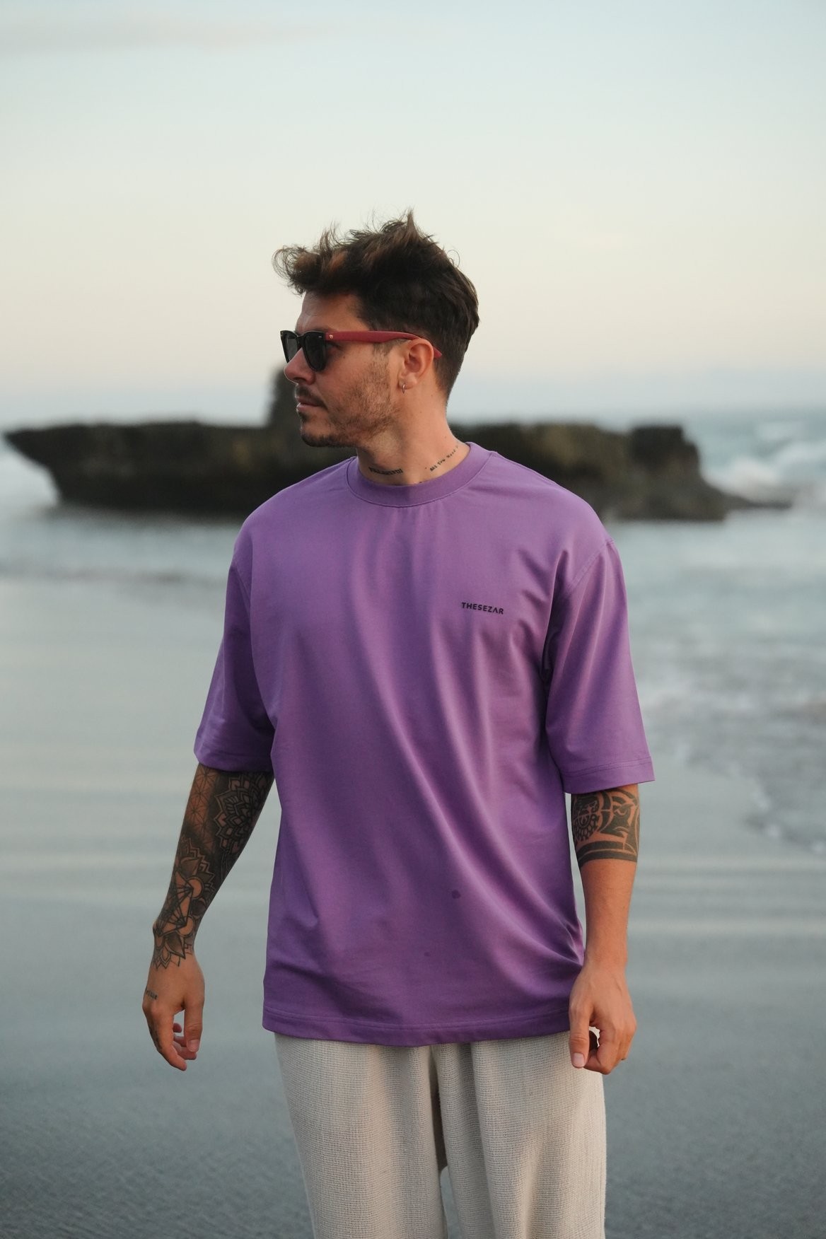 Japonya Lila Oversize Tshirt