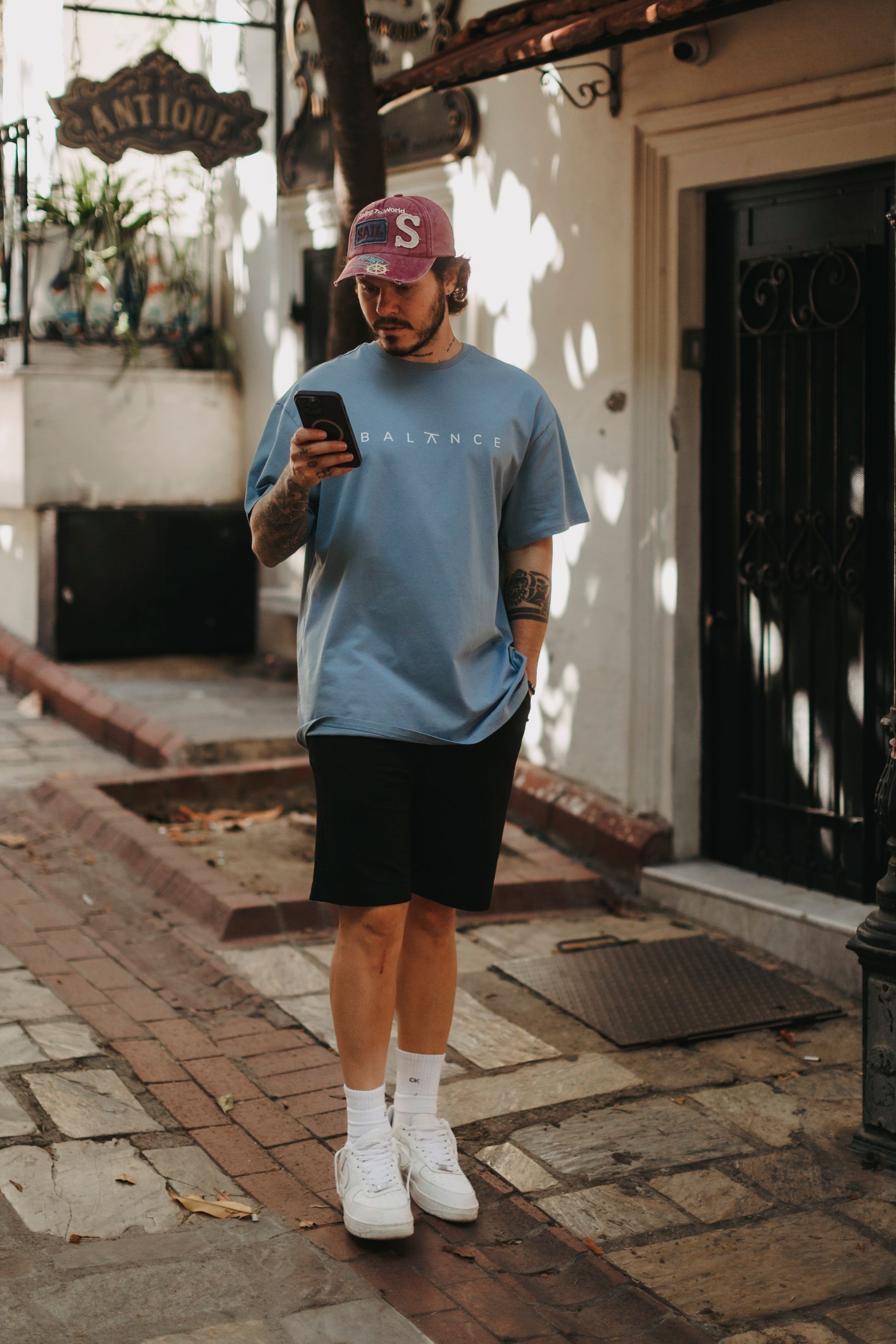 Balance Antrasit Mavi Oversize T-Shirt