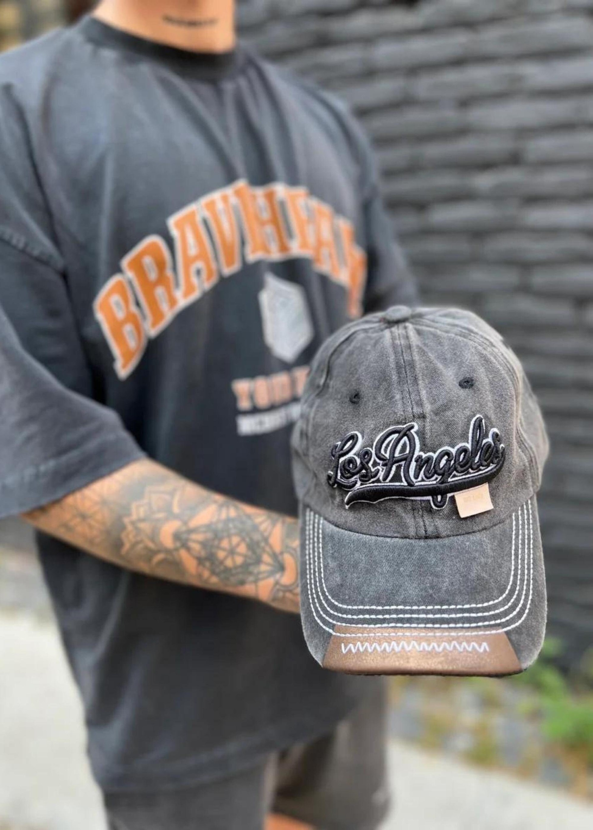 Los Angeles Basic Gray Hat,Timeless Baseball Cap with Embroidery Legacy,Unisex Cotton Baseball Cap for Men and Women,Woman Leather hat