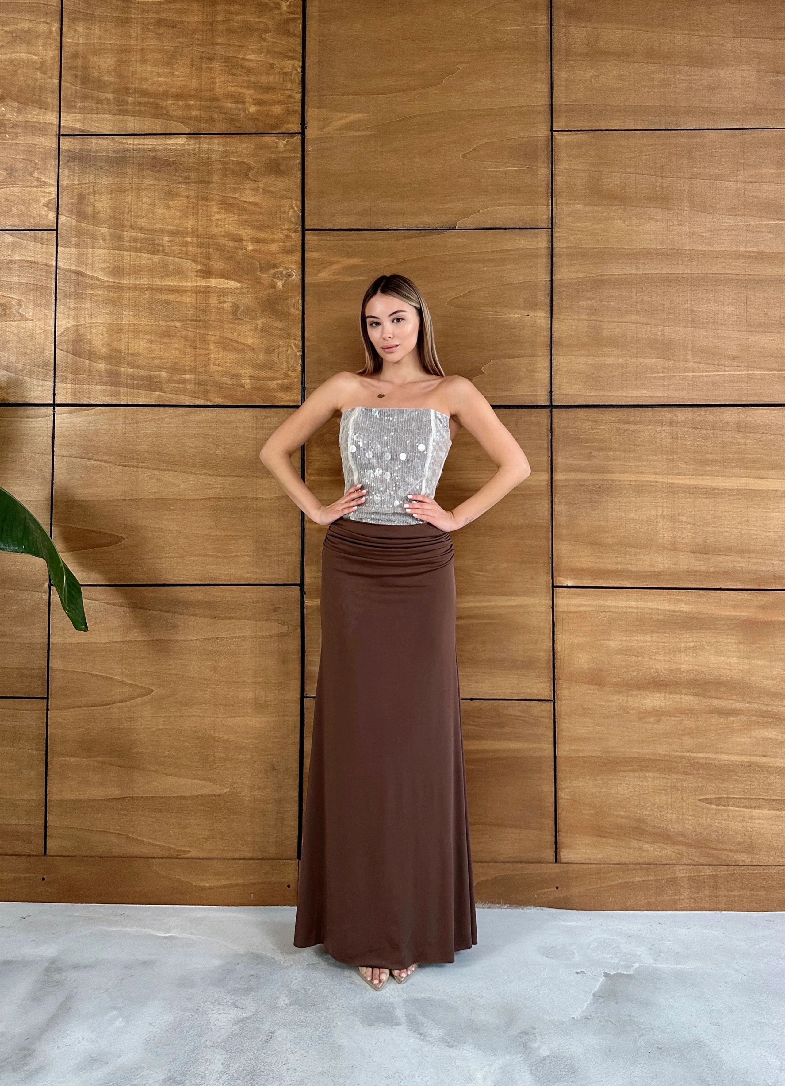 Parla Elbise - Kahverengi