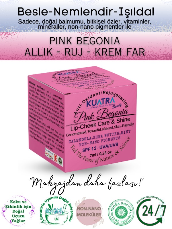 Pink Begonia - Hepsi Bir Arada Balm (Ruj - Allık - Göz Farı) 7ml