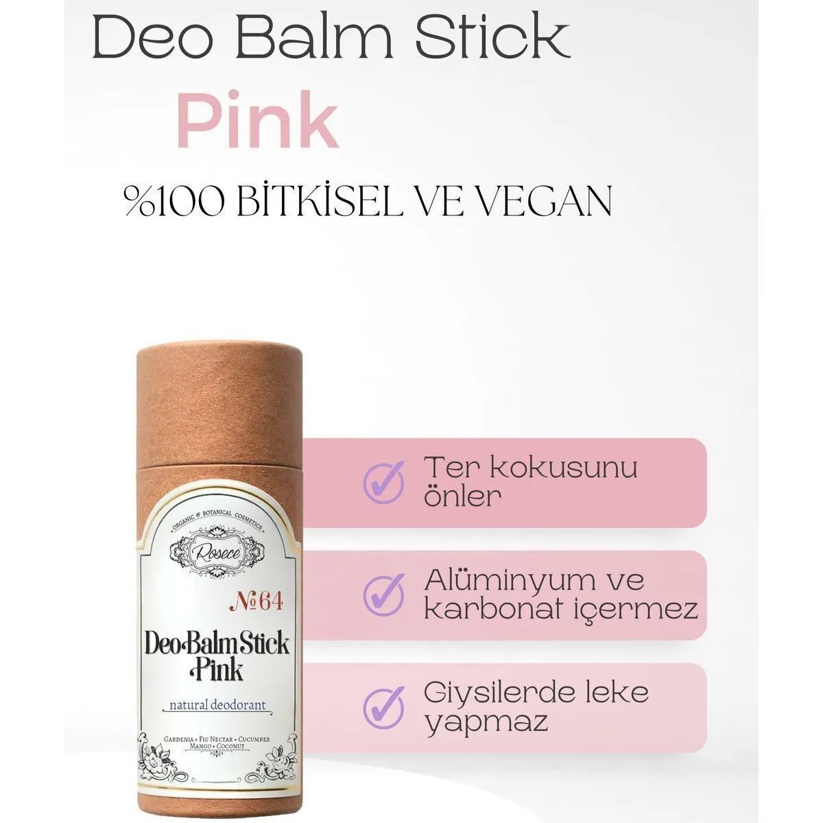 Doğal Deodorant - Deo Balm Stick Pink