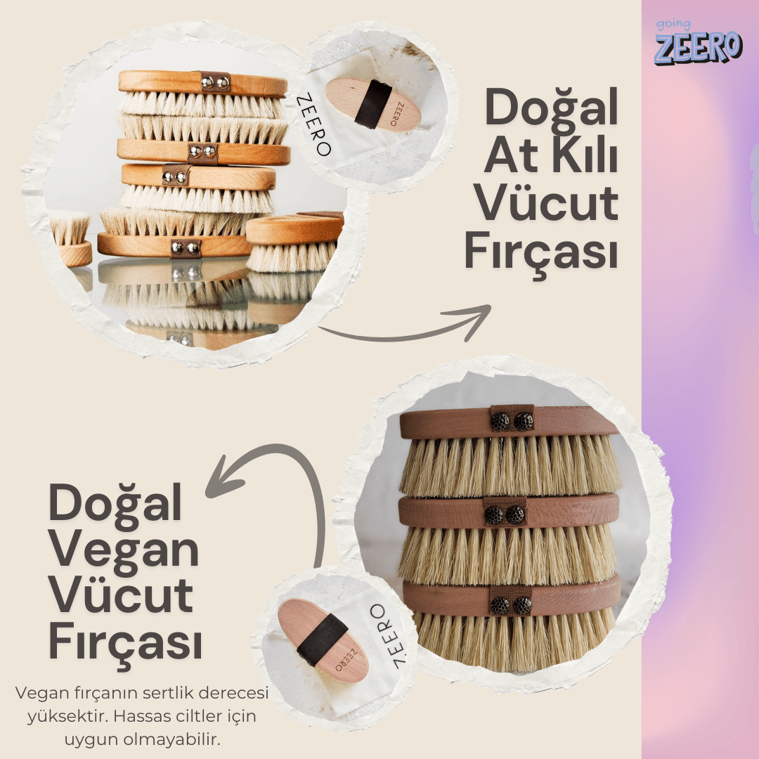 Doğal At Kılı Vücut Fırçası - Kuru Fırçalama