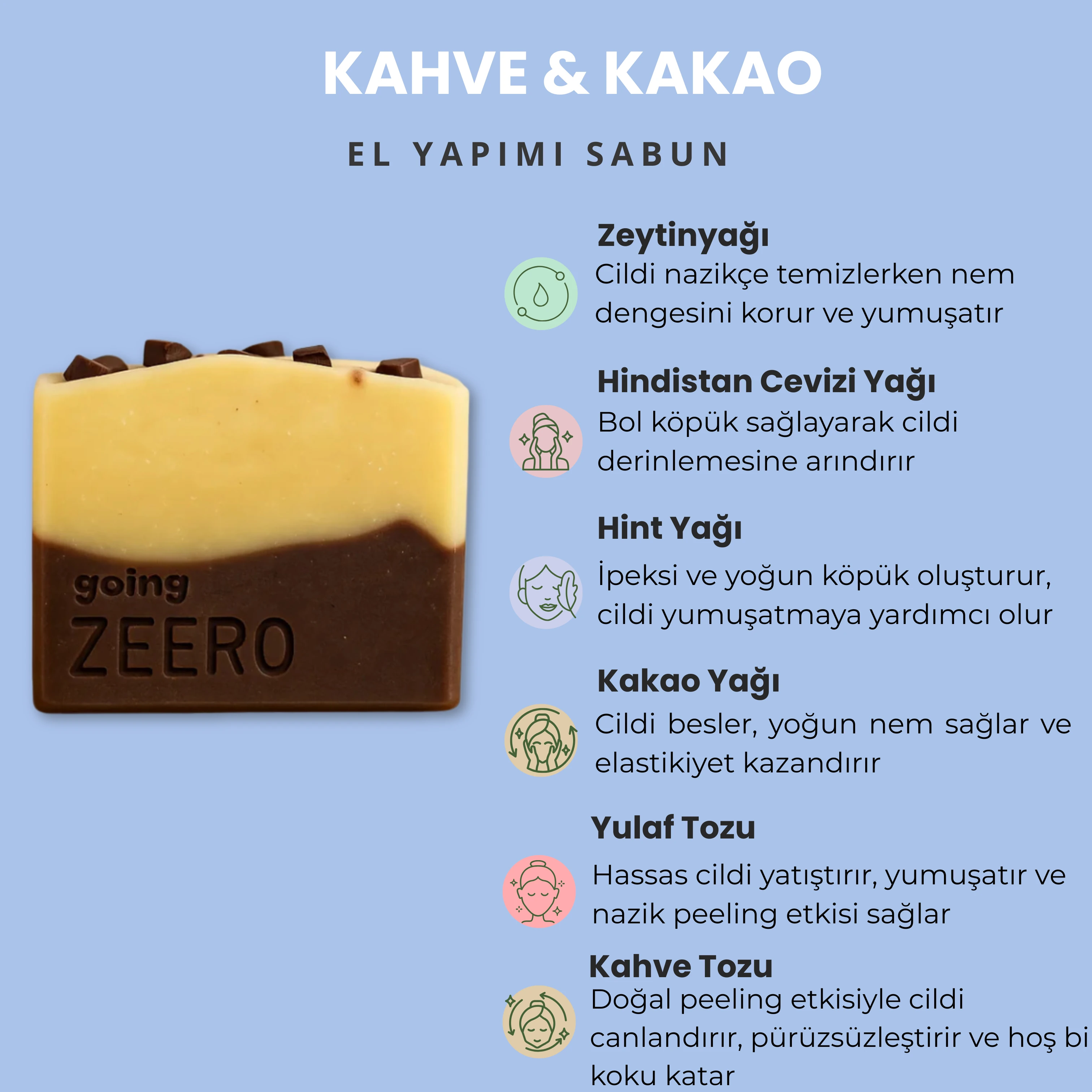 Doğal El ve Vücut Sabunu - Kahve & Kakao 