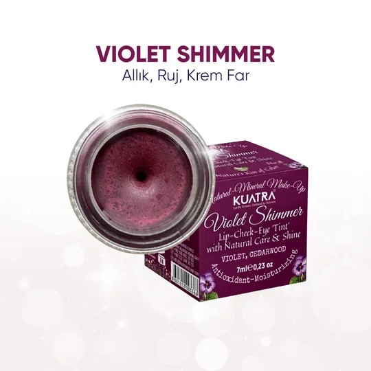 Violet Shimmer (Ruj - Allık - Göz Farı 7ml) Hepsi Bir Arada Balm