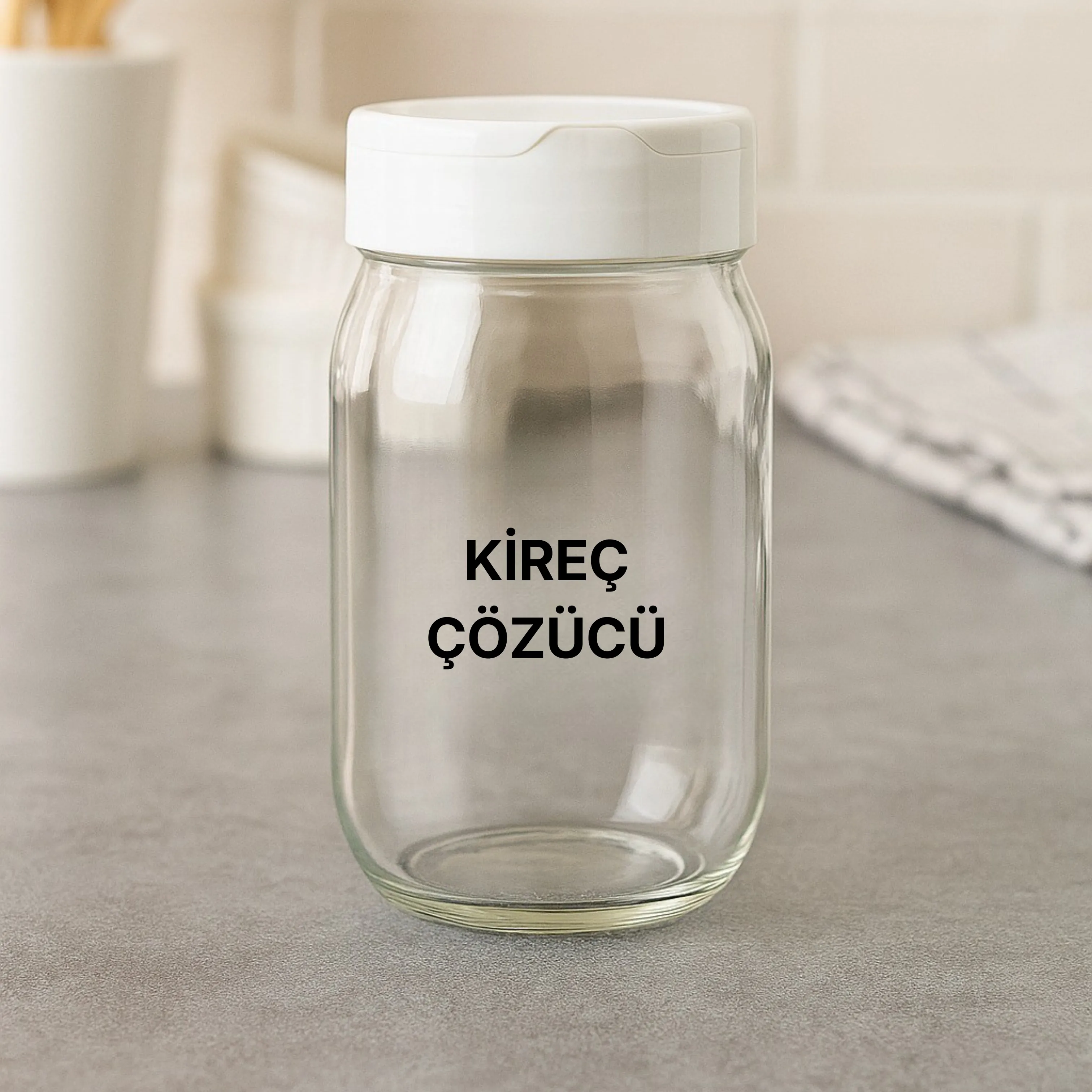 Kireç Çözücü için Cam Saklama Kavanozu