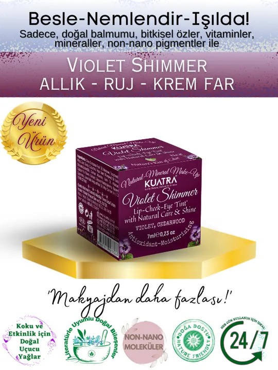Violet Shimmer (Ruj - Allık - Göz Farı 7ml) Hepsi Bir Arada Balm