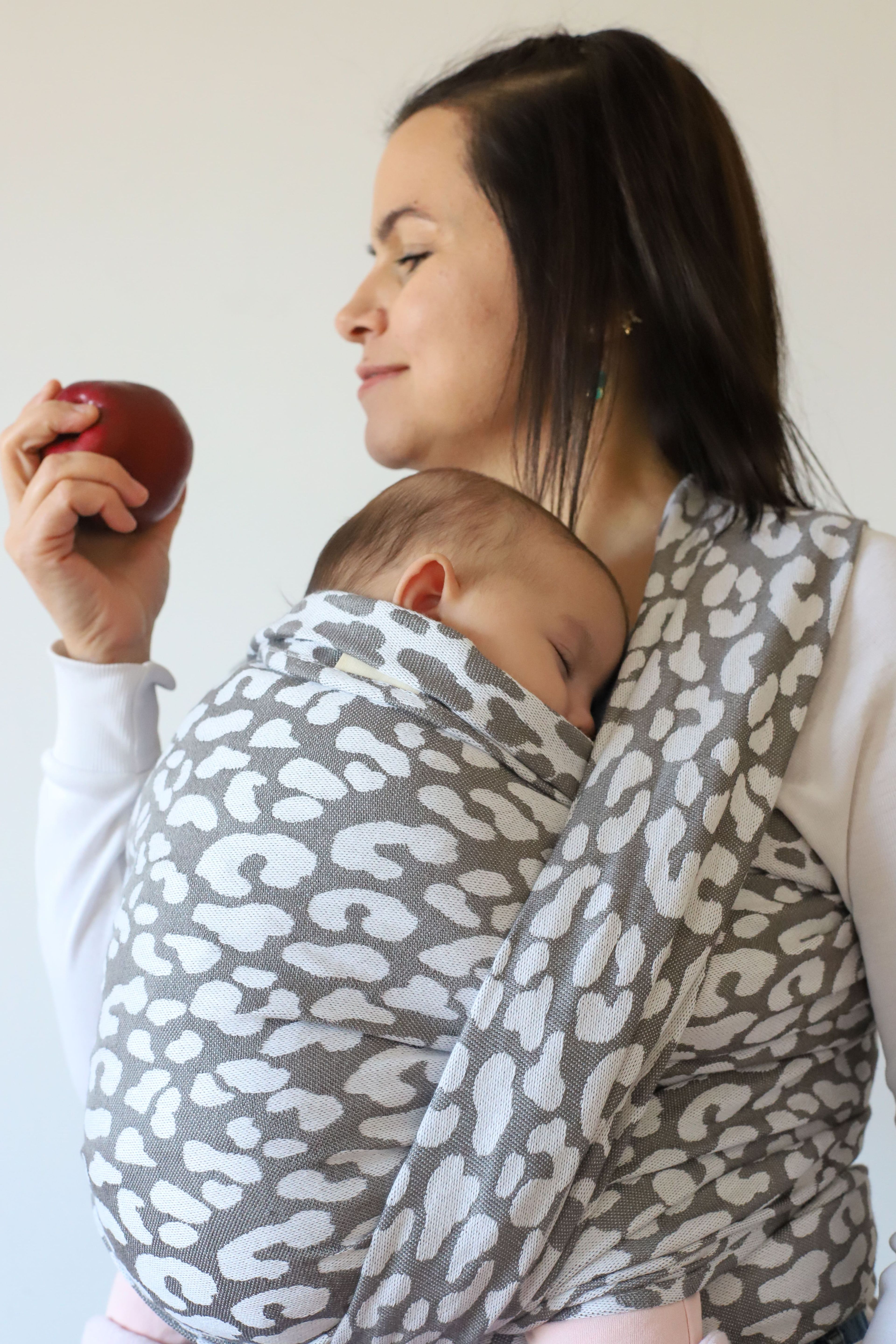 Dokuma Wrap Sling Leopar Organik Pamuk Ve Bambu Anakucağı