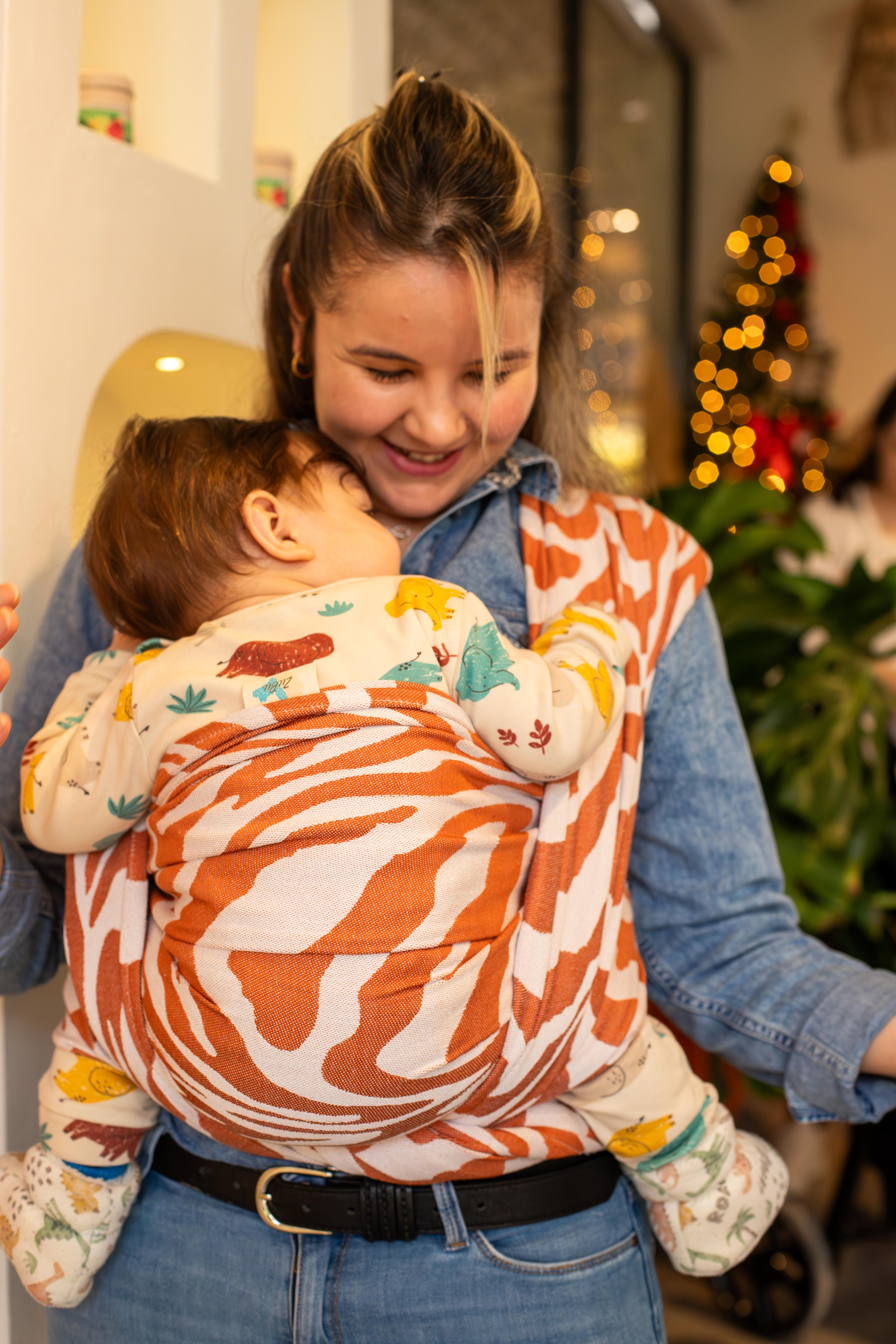 Dokuma Wrap Sling Zebra Kiremit Organik Pamuk Ve Bambu Anakucağı