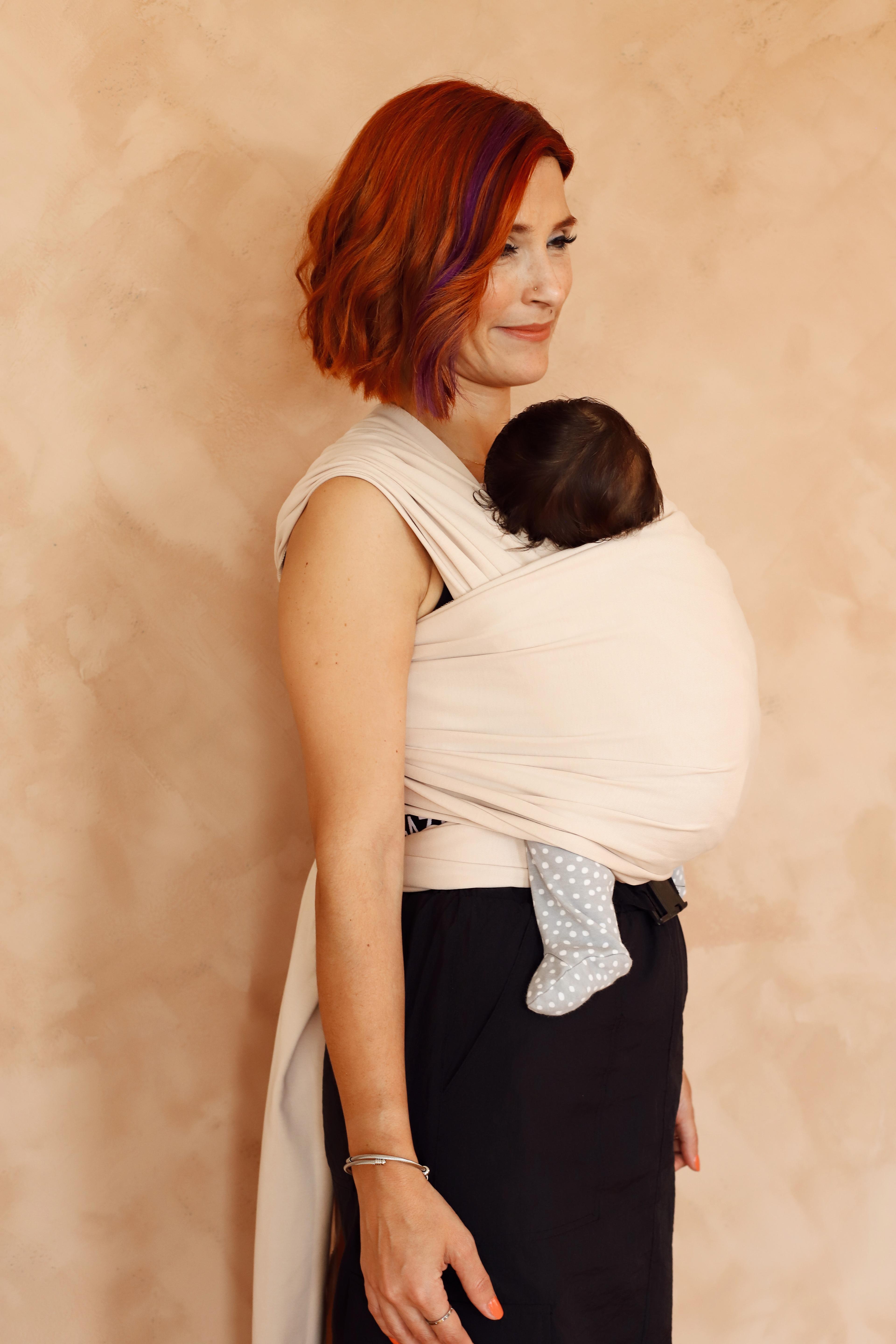 Esnek Wrap Sling %100 Pamuklu Bebek Taşıma Şalı Kanguru - Bej