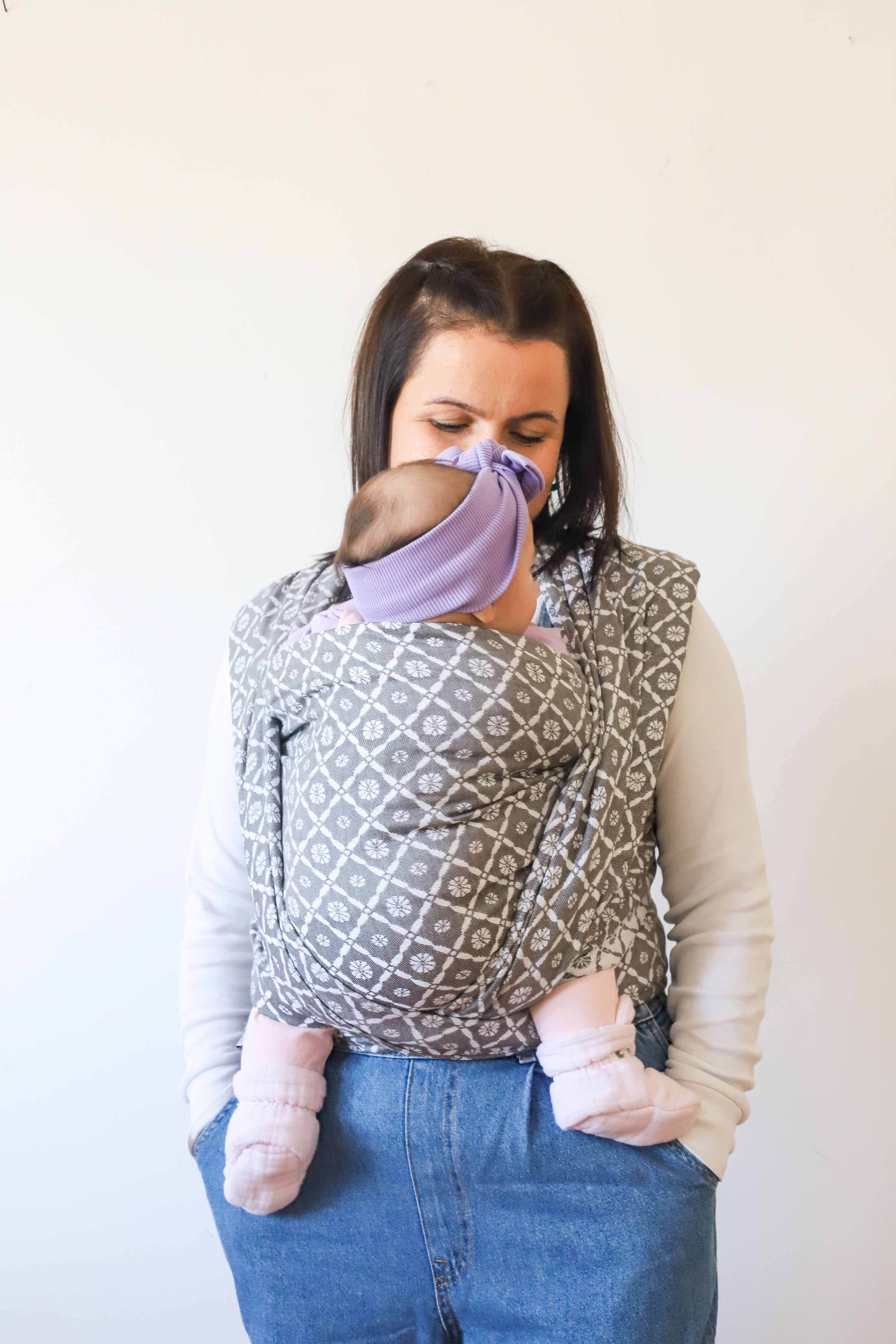 Dokuma Wrap Sling Papatya Organik Pamuk Ve Bambu Anakucağı - Gri