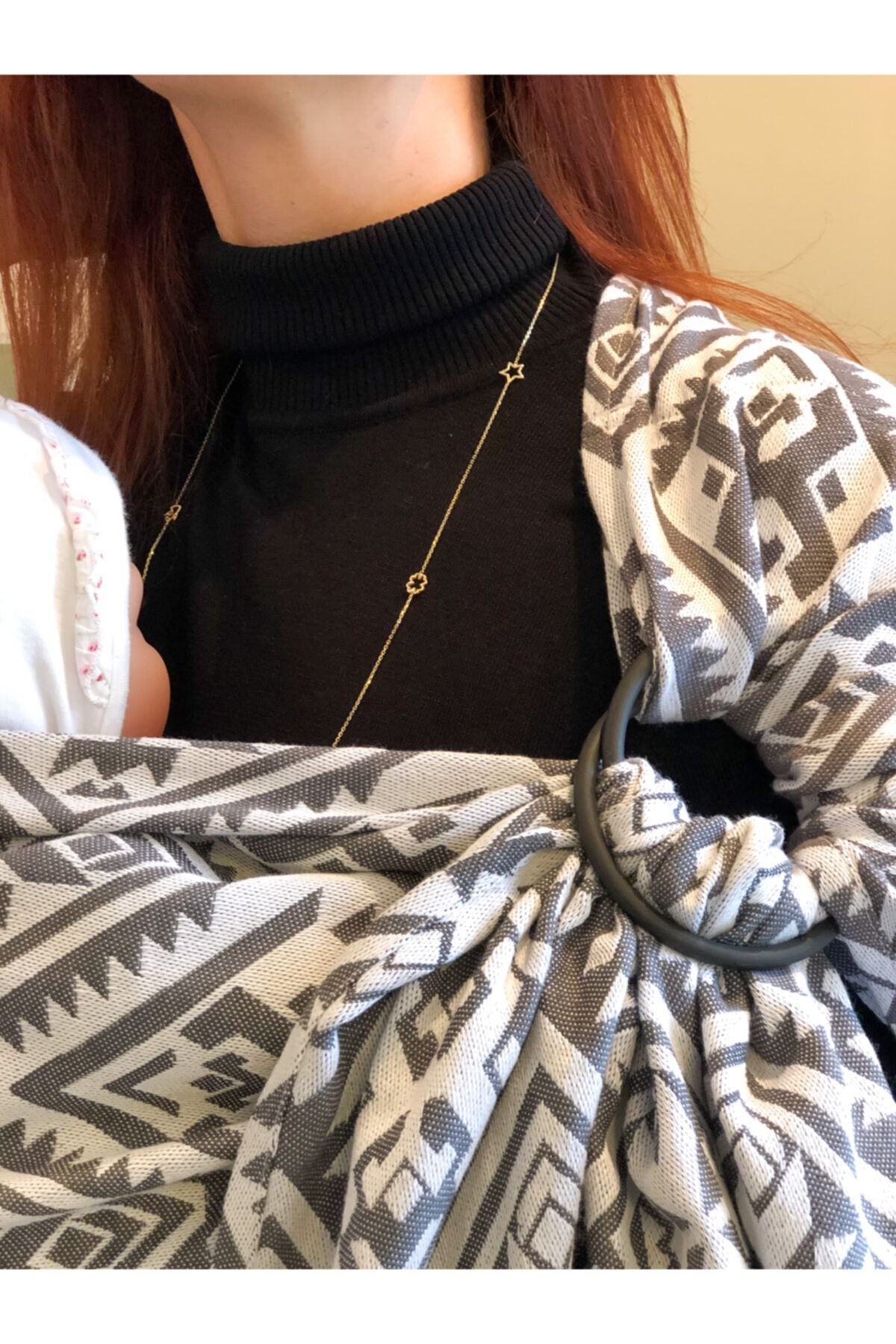 Halka Sling Ethnic Gri Organik Pamuk Anakucağı