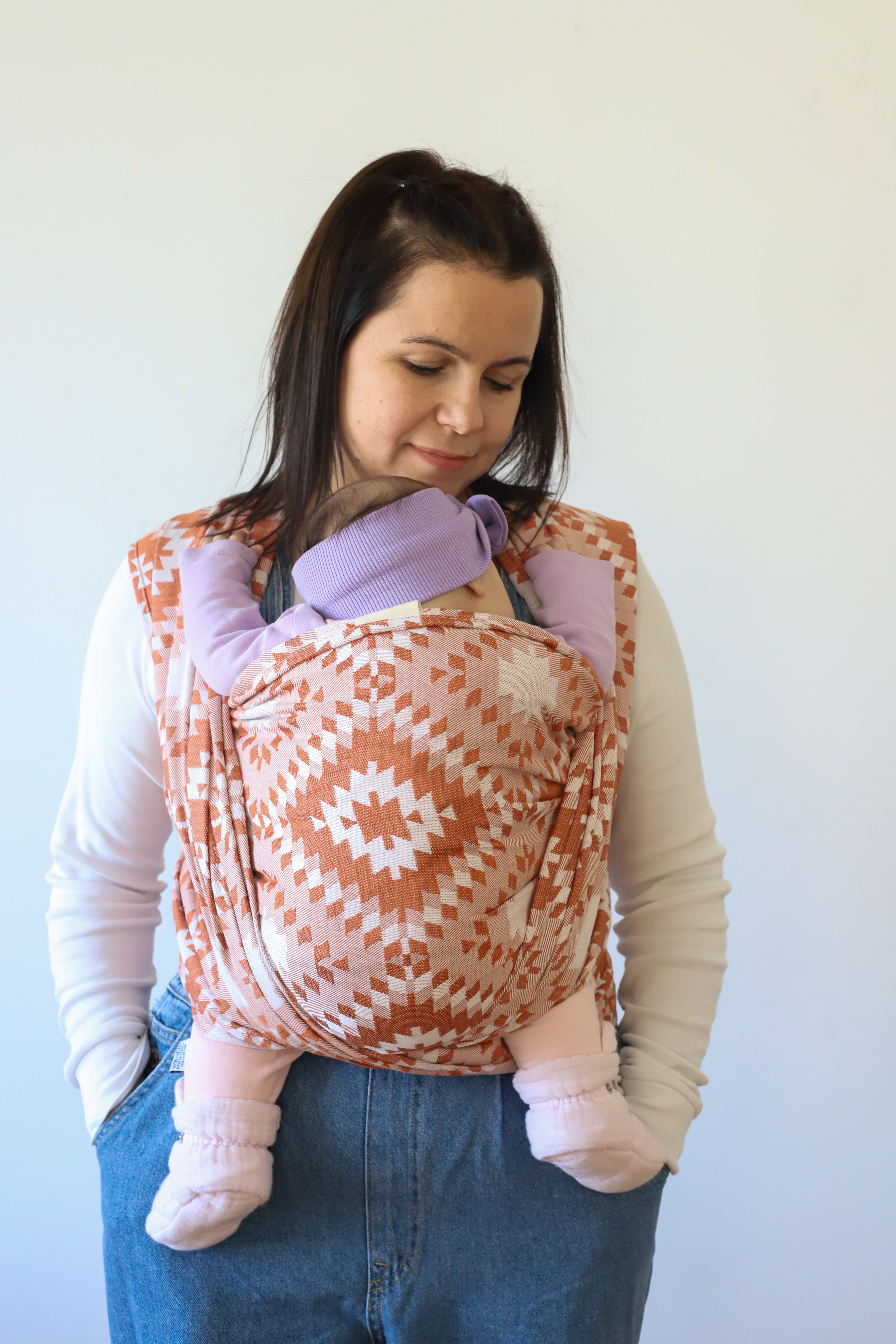 Dokuma Wrap Sling Cube Organik Pamuk Ve Bambu Anakucağı - Tarçın