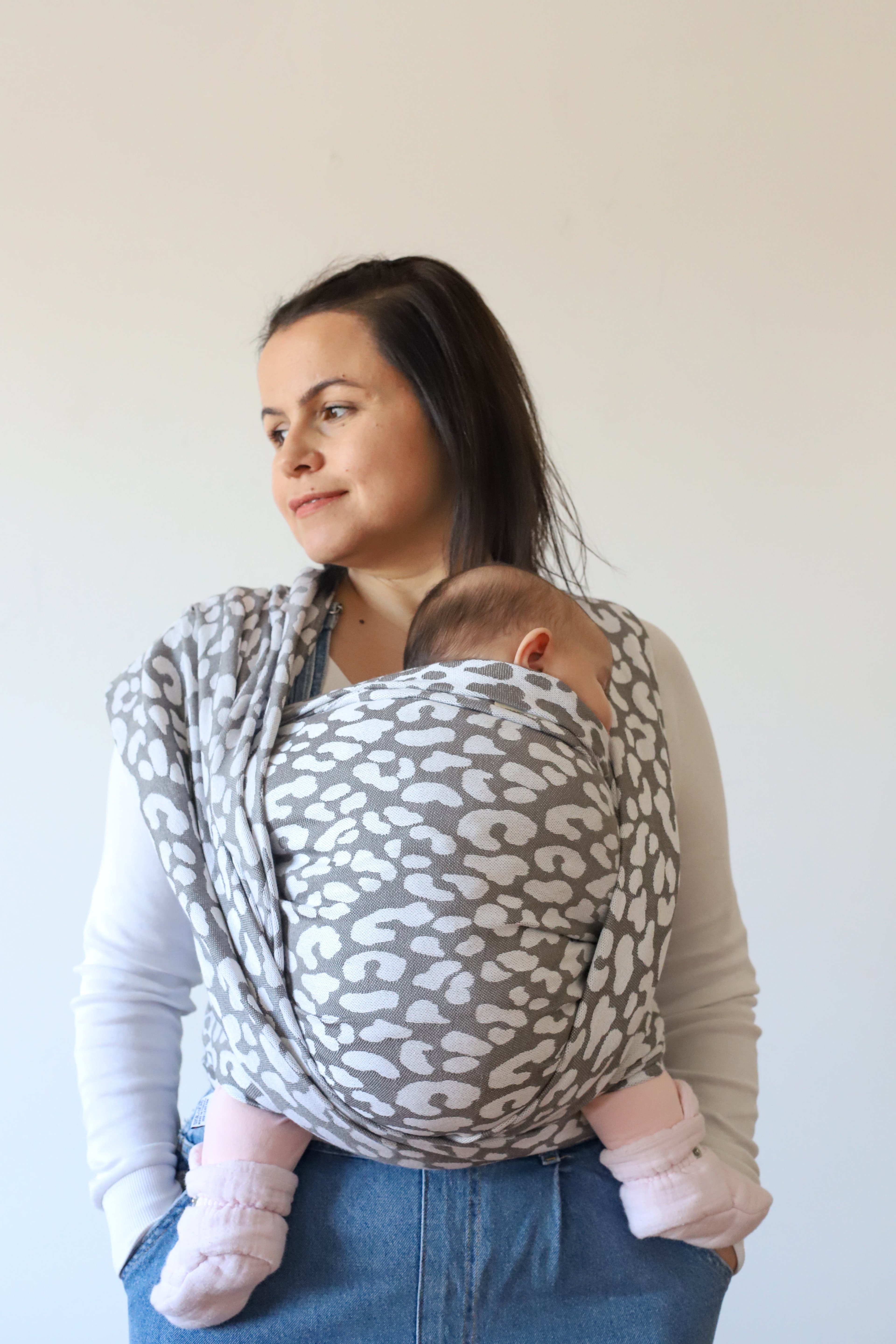 Dokuma Wrap Sling Leopar Organik Pamuk Ve Bambu Anakucağı